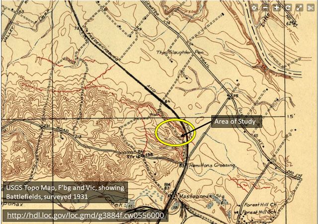 Map near Fredericksburg, VA
